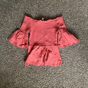 Off the Shoulder Smock Fit and Flare Top